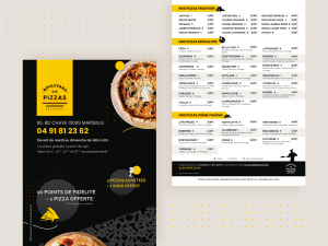 Print flyer menu pizzeria