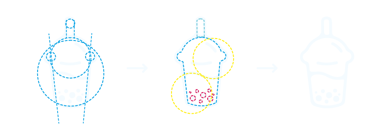 visuel processus de realisation du logo