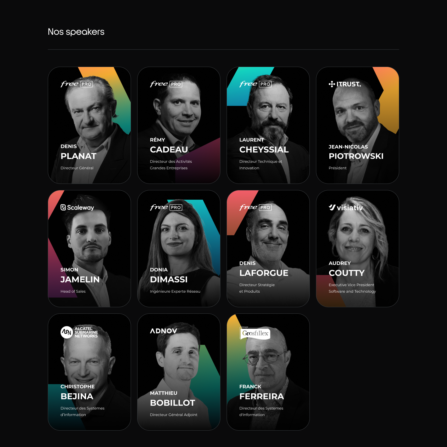 Page Horizon XPR qui présente les intervenants