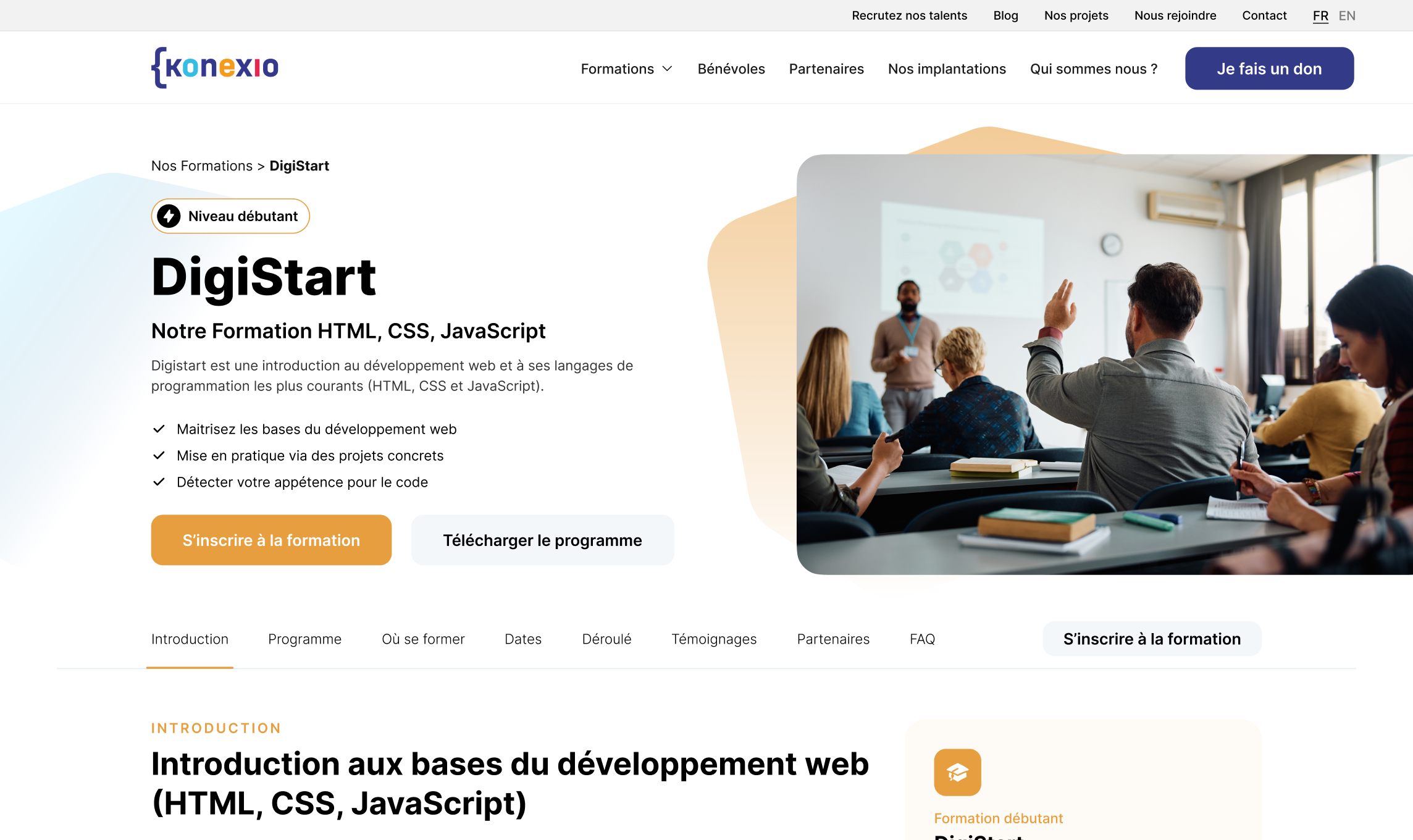 Visuel de la page formation DigiStart
