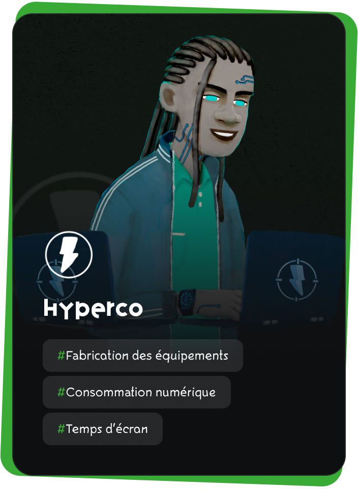 Illustration de la card présentant le personnage : Hyperco