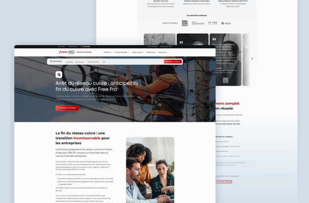 Page infrastructures du site Solutions XPR