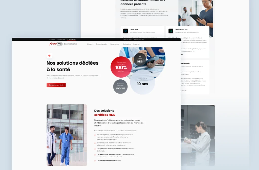 Page santé du site Solutions XPR